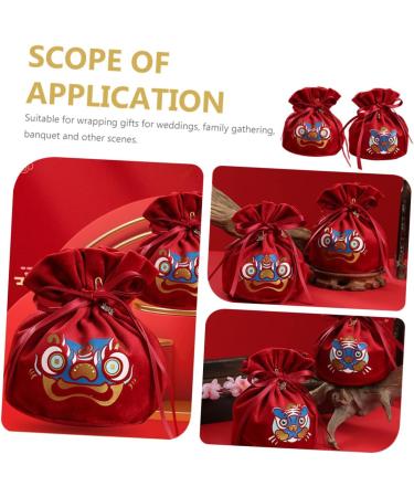 HOMSFOU 2pcs Candy Bag Packaging Bag Wedding Candy Bags Candy Bags for Wedding Decorative Candy Pouches Drawstring Candy Bags Gift Bags Wedding Decor Portable Candy Pouch Festival Supply Red 15x12cm - Buy Online on GoSupps.com