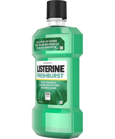 Listerine Freshburst Antiseptic Mouthwash 1L - Kill 99% Germs, Fight Bad Breath & Plaque, ADA Accepted Spearmint - Buy Online on GoSupps.com