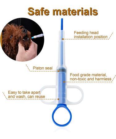 PAGOW Pet Medicine Feeder Silicone Syringe with Soft Tips for Cats and Dogs - Blue (2pcs) - Buy Online on GoSupps.com