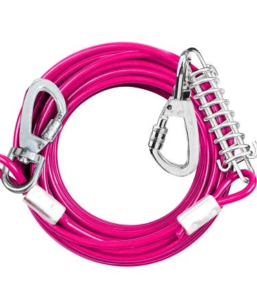 Hofleine linen dogs 15m cable lines for dogs up to 50kg chain lines for dogs camping farm linen tie out linen for medium and large dogs 15m pink