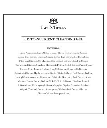 Le Mieux Phyto-Nutrient Cleansing Gel - Purifying Face Wash with Algae & Hyaluronic Acid | Sulfate-Free Makeup Degreasing Pore Cleansing (6 oz - Buy Online on GoSupps.com