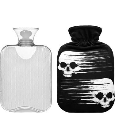 NAANLE Retro Skull Hot Water Bottle - Transparent Hand & Foot Heating Bag for Pain Relief | 1L Heat & Cold Therapy - Buy Online on GoSupps.com