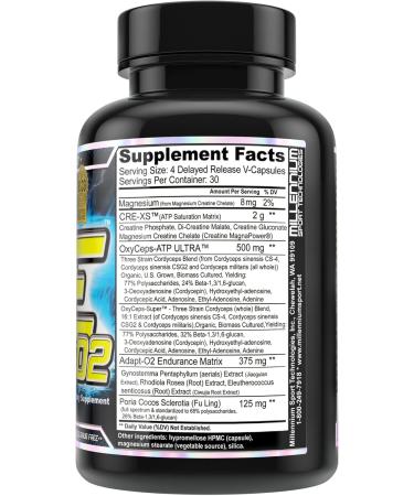 MST CRE O2 - Acid Resistant Dual Action ATP Supplement with Cordyceps & Rhodiola | Stomach Stable Creatine - 120 V-Caps | BSCG Certified Drug Free by Millennium Sport Tech - Buy Online on GoSupps.com