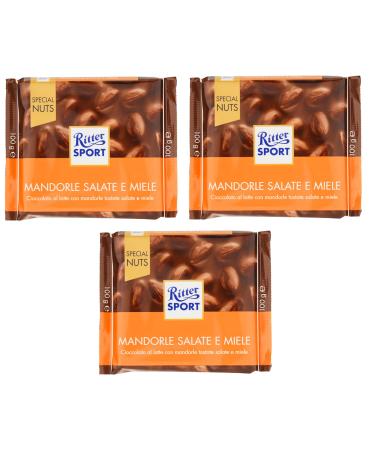 Italian Gourmet E.R. Ritter Sport Special Nuts Almond Salad and Honey Milk chocolate with roasted almonds and honey 100g