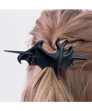 Halloween Bat Hair Clips | Gothic French Halloween Bat Knot Hair Clips | Vintage Non-Slip Fashion Chic Halloween Mysterious Bat Hairpin Slide For Girl Family Salon - Buy Online on GoSupps.com