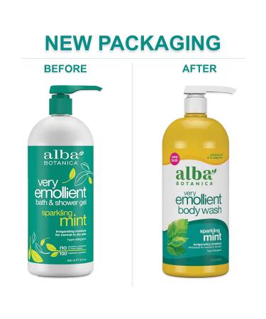 Alba Botanica Very Emollient Bath & Shower Gel Sparkling Mint 32 oz. (Packaging May Vary) - Buy Online on GoSupps.com