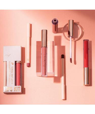 2PCS Lip Liner and Lipstick Set - Long Lasting Waterproof Lip Stain - Highly Pigmented Lip Makeup Kit for Daily & Holiday Gifts - Buy Online on GoSupps.com