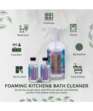 Natural Kitchen & Bath Cleaner Concentrate Kit - Unscented Foaming Cleaner with Glass Spray Bottle - Eco-Friendly Household Supplies - Buy Online on GoSupps.com