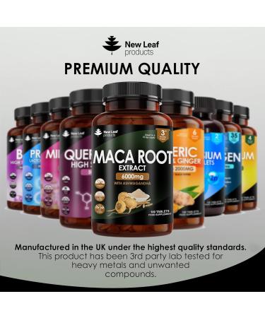 Maca Root 6000mg High Strength with Ashwagandha - 180 Vegan Tablets - 100% Pure Peruvian Ginseng - UK Made - 3 Month Supply - Buy Online on GoSupps.com