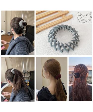 Expandable Velvet Hair Clips - 3-Piece Bird Nest Hair Accessories for Women & Girls (3 Colors) - Buy Online on GoSupps.com