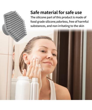 Silicone Facial Cleansing Brush - Silicone Face Scrubber Exfoliator with Handle Rubber Face Scrubber Face Wash Brush Facial Cleansing Brush Handheld Face Exfoliator Brush for Women Grey - Buy Online on GoSupps.com