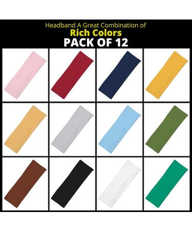 LOTUS78 12 Pack Women's Elastic Headbands - Non Slip Sweat Hair Wraps for Yoga, Workout, Running & Sports (Feel Icon) - Buy Online on GoSupps.com