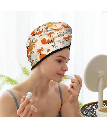 Hair Towel Wrap with Button - Quick Drying Towel Turban for Fast Hair Drying | Flower Fox - Buy Online on GoSupps.com