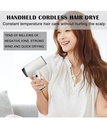 Handheld Cordless Hair Dryer Rechargeable Portable Hairdryer Free Standing Hair Air Blower for Outdoor Lightweight Mini Blow Dryer Ideal for Holiday and Travel Black - Buy Online on GoSupps.com