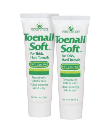 Toenail Soft Temporary Nail Softening Cream with Aloe 2-Pack 1 Ounce 1 Ounce (Pack of 2) Nail Softening Cream