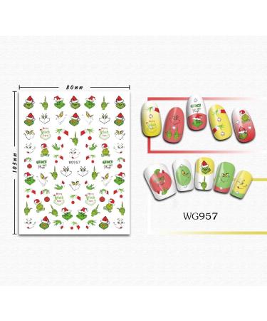 Cartoon Christmas Nail Stickers 9 Sheets Self-Adhesive Nail Decal Nail Art Decoration Design Supplies - Buy Online on GoSupps.com