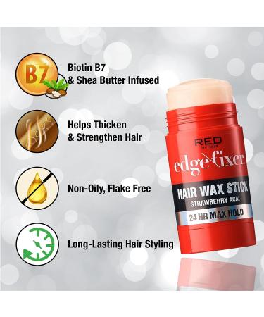 Red by Kiss 24HR Max Hold Hair Wax Stick - Strawberry Acai Edge Control Pomade - Buy Online on GoSupps.com