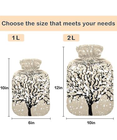 Naanle 2L Hot Water Bottle with Christmas Snow Tree Cover - Pain Relief & Warmth for Back Hands & Feet - Ideal for Hot & Cold Therapy - Buy Online on GoSupps.com