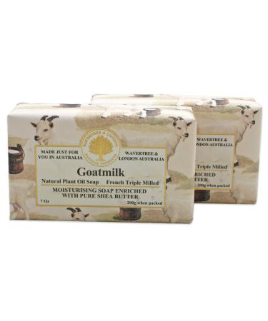 Wavertree & London Goatmilk (2 Bars)  7oz Moisturizing Natural Soap Bar  French -Milled and enriched with Shea Butter Goats Milk
