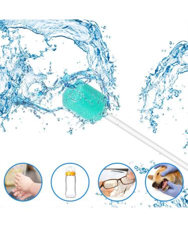 ZIZNBA Disposable Mouth Swabs Sponge - 50PCS Sky Blue Oral Swabsticks for Dental Cleaning - Buy Online on GoSupps.com