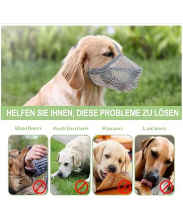 Breathable Mesh Dog Muzzle - Adjustable for Small Medium & Large Dogs | Prevents Biting Chewing & Barking - Gray (M) - Buy Online on GoSupps.com