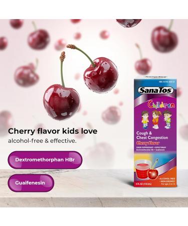 Children s Cough Syrup and Chest Congestion Support 4Fl Oz - Wellness Formula Dextromethorphan and Guaifenesin - Non Drowsy Alcohol Free Kids Mucus Relief and Cough Suppressant Cherry Childs 4 Fl Oz - Buy Online on GoSupps.com