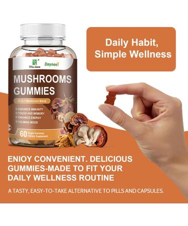 FARWIX Mushroom Gummies 10-Mushroom Blend with Lion s Mane Reishi & Cordyceps Daily Focus Energy&Balance Support with Vitamins&Botanical Extracts Vegan Cherry Flavor 60 Gummies - Buy Online on GoSupps.com