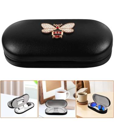 Minkissy Portable 2-in-1 Glasses Case - Double-Sided Multifunctional & Durable Lens Holder Black (16.5x7.5x6cm) for International Shipping - Buy Online on GoSupps.com