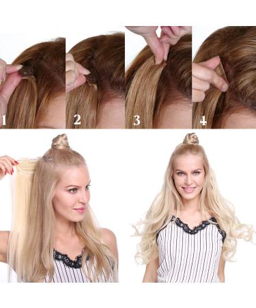 Buy Sego Hair Part Clip in Extensions - 100% Remy Human Hair Thick Platinum Blonde #60-1 18 (45cm) 90g - International Shipping Available! - Buy Online on GoSupps.com