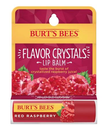 Burt's Bees Flavor Crystals 100% Natural Lip Balm  Red Raspberry with Beeswax & Fruit Extracts - 1 Tube 0.16 ounce