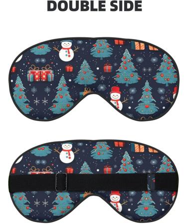 Blue Christmas Snowman Print Unisex Sleep Eye Mask | Soft Comfort Eye Shade for Travel Yoga & Shift Work - Buy Online on GoSupps.com