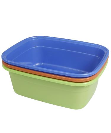 Nicesh 14 Quart Washing Up Bowl Dish Plastic Dish Basin Pan Wash Basin 3-Pack