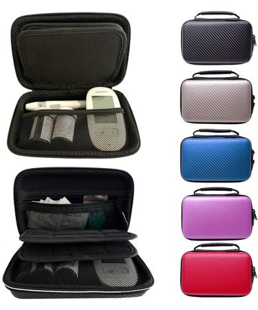 Diabetes Testing Kit Case - Travel Organizer for Glucose Meter, Strips, Lancets, Pen Needles, Syringes, Alcohol Swabs - Black - Buy Online on GoSupps.com