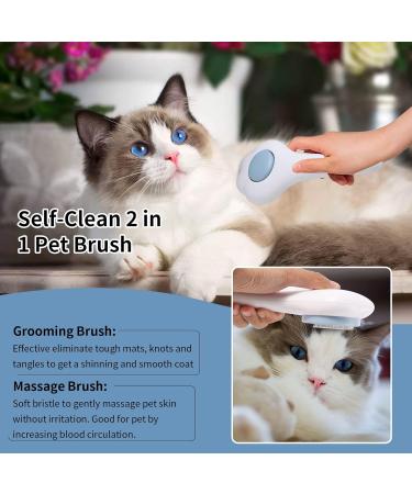 Jaswell Self-Cleaning Cat Brush for Shedding & Grooming | Slicker Brush for Cats & Dogs - Blue - Buy Online on GoSupps.com