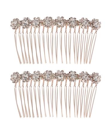 8-Flower Hairpin Combs Crystal Rhinestone Bridal Hair Pins Hair Clips Women Wedding Headpiece for Bride Bridesmaids