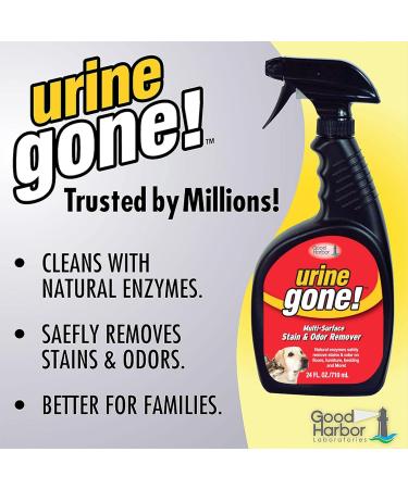 Urine Gone Stain & Odor Eliminator: Professional Strength Fast-Acting Enzyme-Based Solution Instantly Penetrates and Neutralizes into the Fibers of a Carpet Stops Pets from Remarking - Buy Online on GoSupps.com