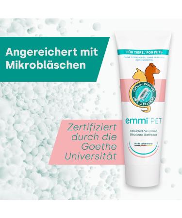 EMMI-PET 5x Dog Toothed Cream for Ultrasound Toothbrush | Vegan Dog Toothpaste for All Breeds & Sizes | No Fluoride Sorbitol Titanium Dioxide or Parabens | Cruelty-Free - Buy Online on GoSupps.com