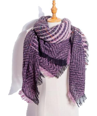 Women s High-Quality Cotton Triangle Scarf | Winter Poncho Cape with Button | Purple Towel Scarf for Women - International Shipping Available - Buy Online on GoSupps.com