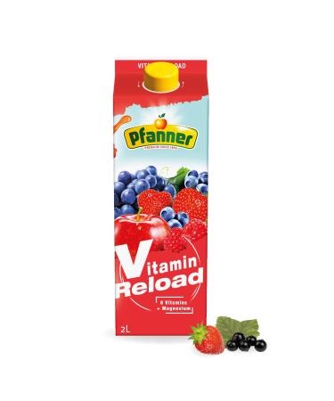 Pfanner vitamin reload drink - enriched with important vitamins and minerals - vitamin B1 B2 B3 B6 B7 Magnesium E and C (1 x 2 l) VitMain reload 2 L (1 Pack)