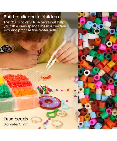 ARTEZA Kids Heat Fuse Beads Set - 12,000 Iron Beads, 12 Colors, 35 Designs, 5 Templates - Creative Kids' Activities & Craft Supplies for Indoor Play and After-School Fun - Buy Online on GoSupps.com