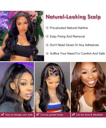 24 Inch Brazilian Body Wave HD Lace Front Wig - 100% Human Hair - Transparent Lace - Pre Plucked Hairline - Natural Color - Buy Online on GoSupps.com