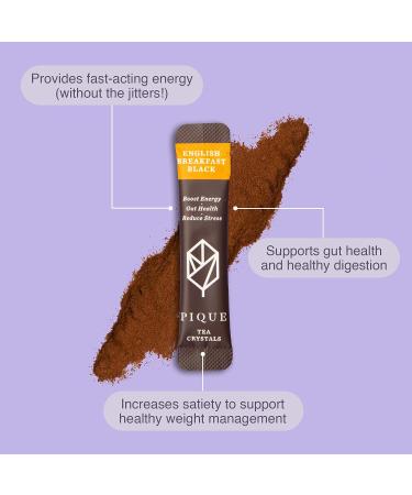 Pique Organic English Breakfast Tea Crystals - Energizing Black Tea for Digestive Health & Immunity - 14 Single Serve Sticks - Buy Online on GoSupps.com