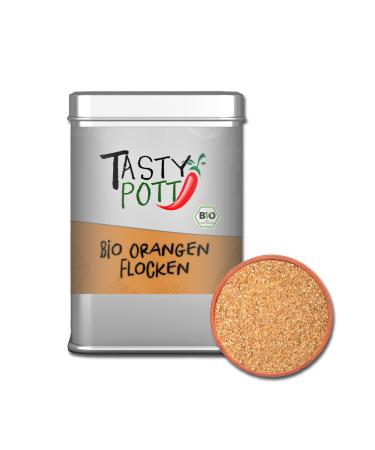 Jeske Sports Supplies Tasty Pott Herbs I Spices I Fine Food I For muesli and Porridge I For baking I Aromatic I Flavor Organic orange flakes bowl 100 g