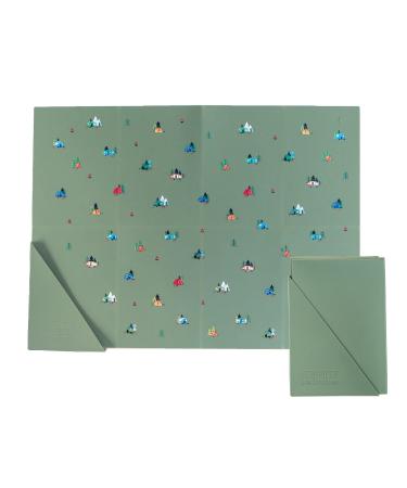 Austin Baby Co Silicone Placemat   Stain Resistant Portable Place Mats   Food Grade Silicone  Dishwasher Safe and Folds into Pocket for Easy Storage On The Go (Camper Sage Green)