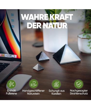 Buy Puraja Schungit Pyramid | Original Karelia | Polished | Fullerenes | Zazhoginskij Mine Certified | 10 cm (1-Pack) - International Shipping Available - Buy Online on GoSupps.com