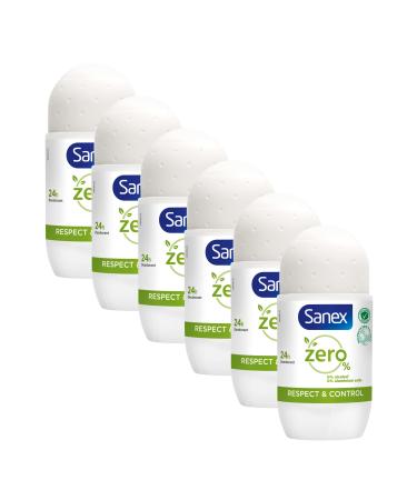 Sanex Zero% Protect & Control Roll-on Deodorant - 6 x 50 ml
