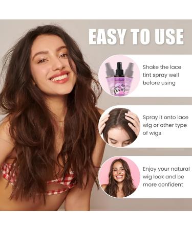 Lace Tint Spray for Wigs Fast-Drying Hiding Lace Wig Spary for Lace Front Synthetic Wigs Long Lasting Travel Size Wig Tint No Residues Suitable for All Hair Types Dark Brown - Buy Online on GoSupps.com