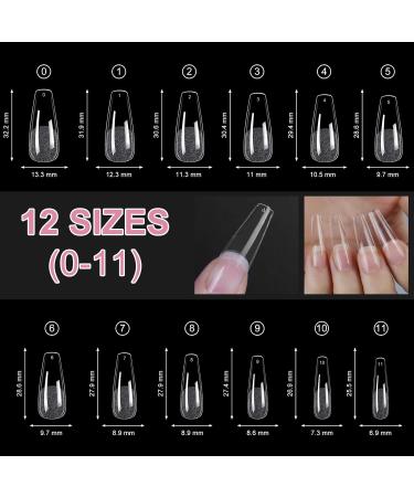 Fake Long Coffin Nails - ZAHRVIA 552PCS Soft Gel Full Cover Nail Tips Kit for Nails Extensions Clear Acrylic Glue Tips No File False French Nail Tips for Manicure Salons Nail Art (Long Coffin) Long Coffin-552 - Buy Online on GoSupps.com
