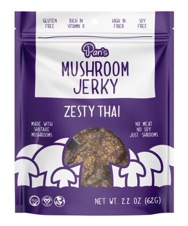 Pan's Mushroom Jerky (Zesty Thai) Zesty Thai 2.2 Ounce (Pack of 1)