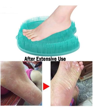 Extra Large Shower Foot Scrubber Massager with Non-Slip Suction Cups - Increase Circulation & Exfoliation - Soft Bristles - 11.8 x 9.5 Inches - Green - Buy Online on GoSupps.com